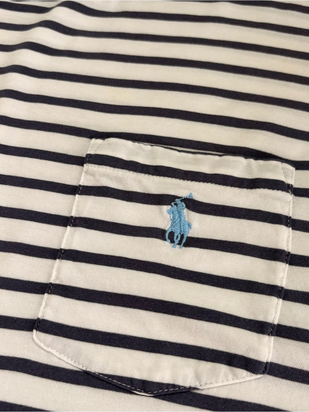 Polo Ralph Lauren Navy/ White Striped Crewneck Tee 100% cotton 3 XLT/ Tall - Picture 4 of 9